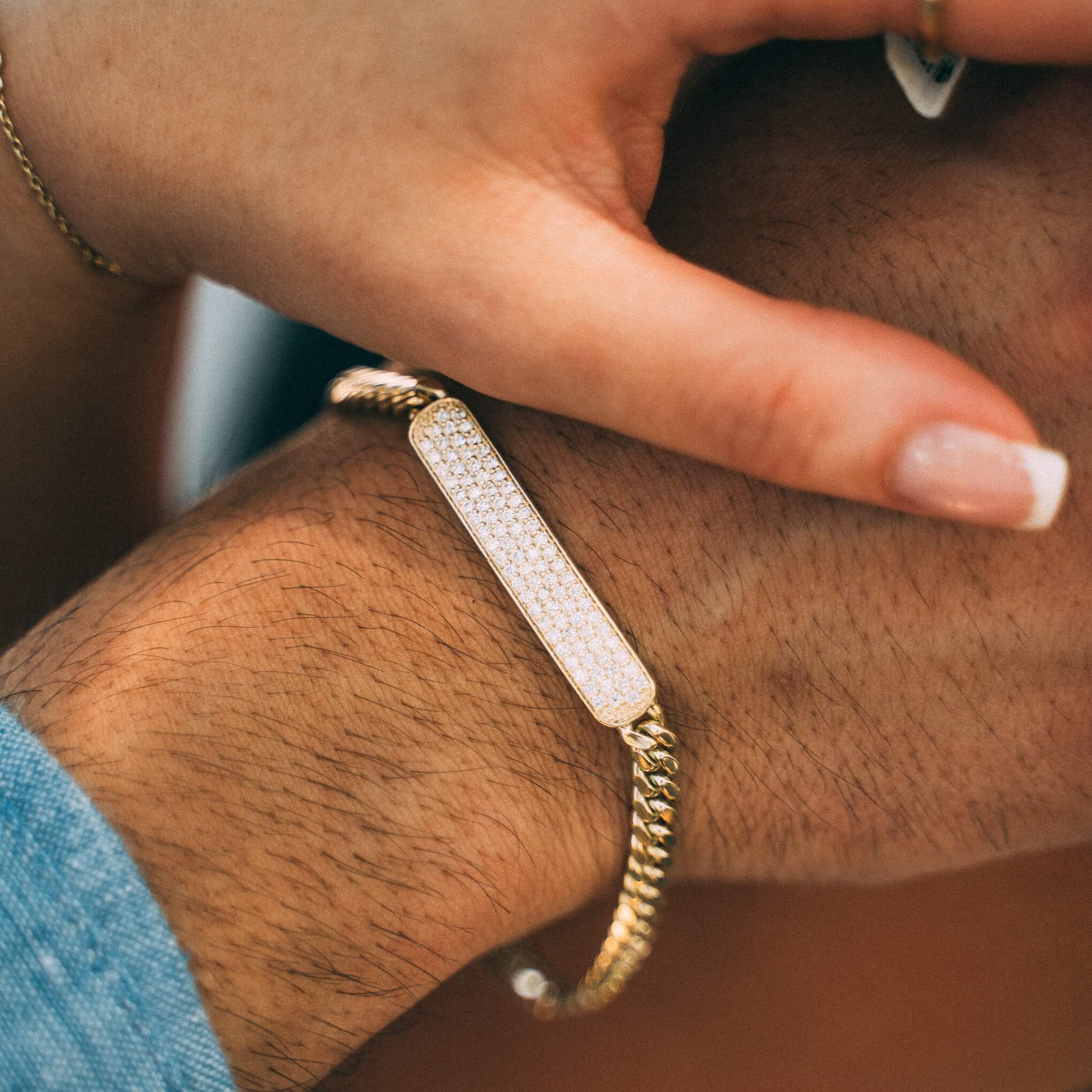 Diamond ID Bracelet Genuine or Lab Diamonds – Liry's Jewelry