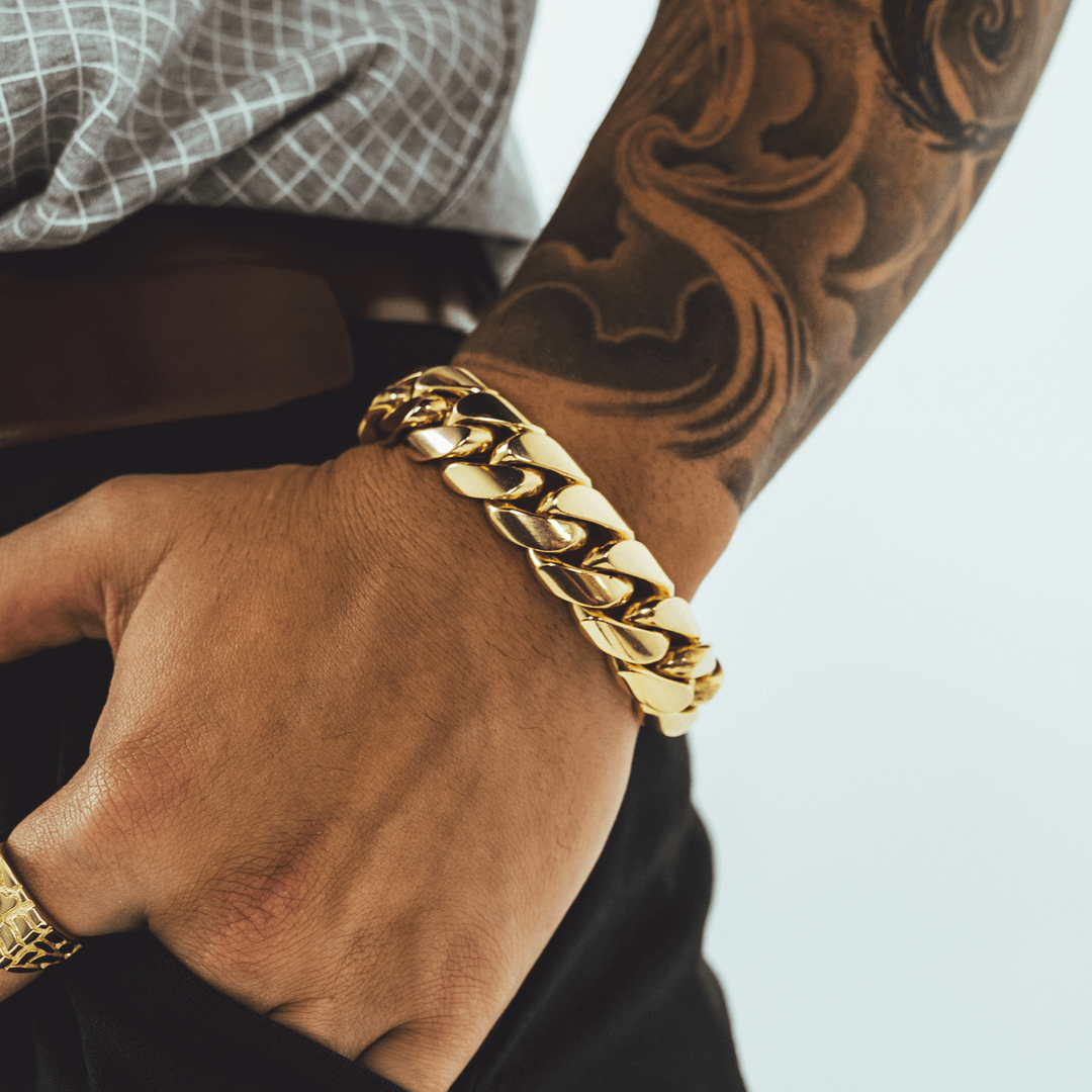 Solid Gold Miami Cuban Link Bracelet, 8 inch length