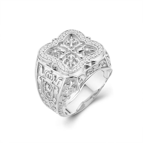 Fleur-de-lis Ring with Lion Crest-ring-lirysjewelry