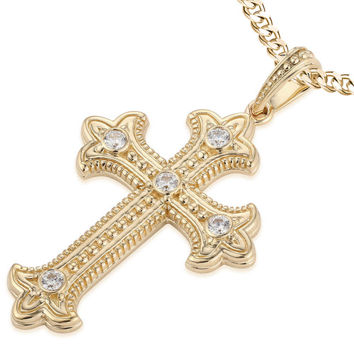 Small Diamond Greek Cross solid gold