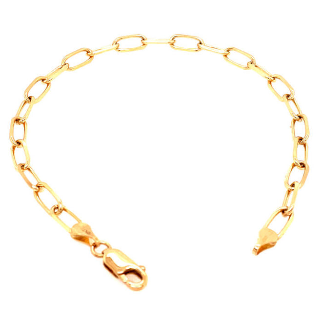 10kt oval link paper clip bracelet-bracelet-lirysjewelry