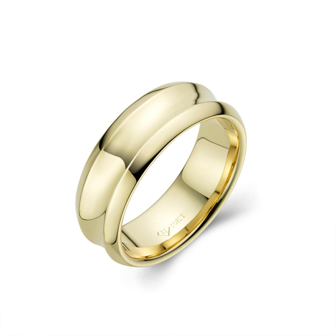 Genuine Gold Curved Mens Wedding Band – Liry's Jewelry