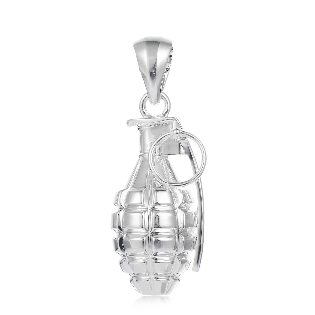 Silver grenade online pendant