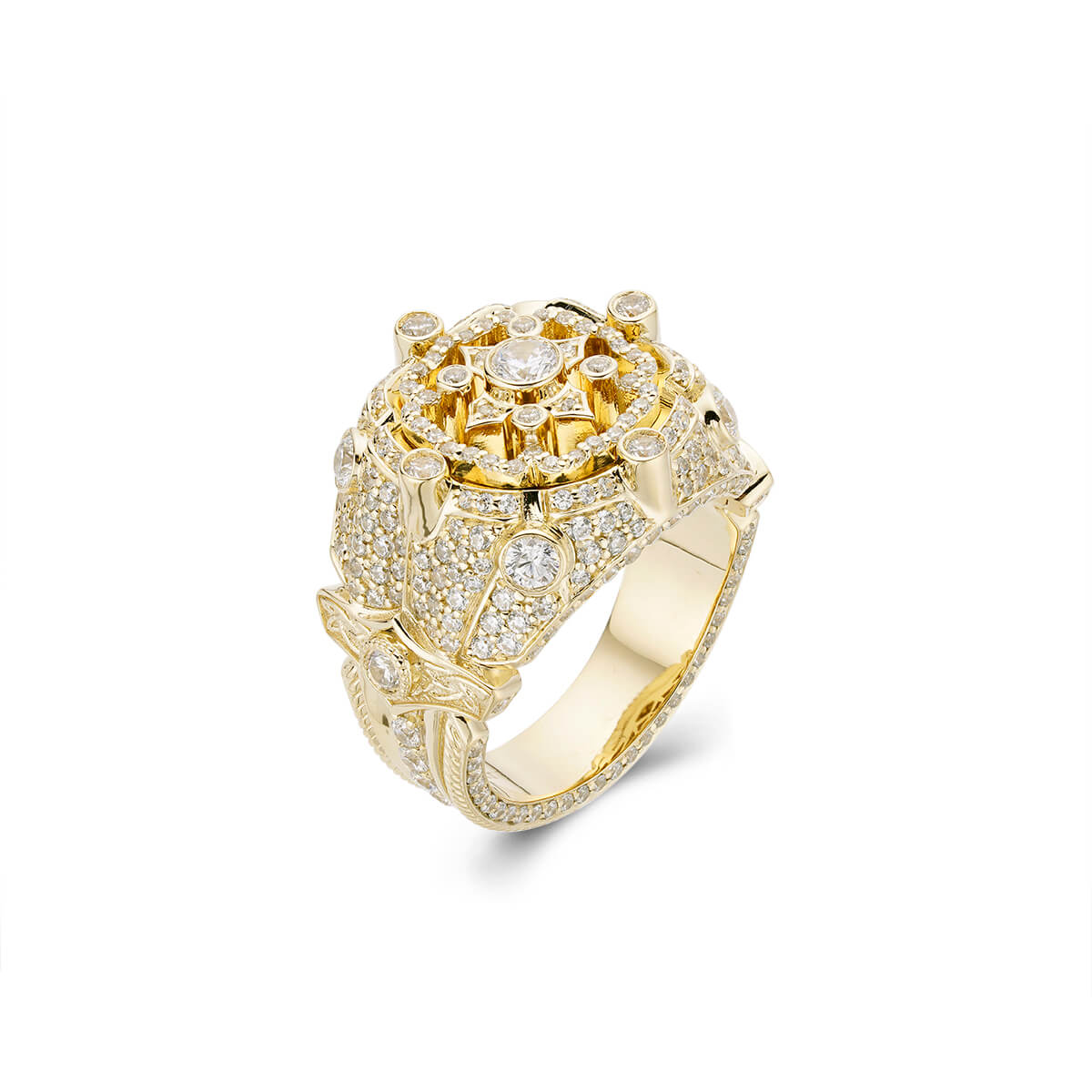Kings Large Stone Gold Ring - 10kt, 14kt, 18kt, Sterling Silver | Lirys  Jewelry – Liry\'s Jewelry