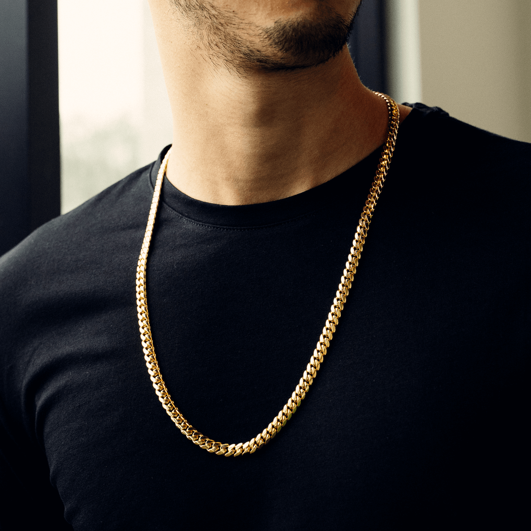 Lightweight Cuban Chain Necklace/gold Chunky Chain 