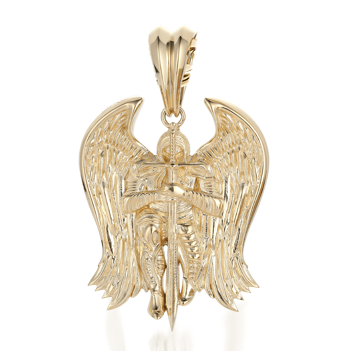 Archangel Saint Michael Pendant Gold Sterling Silver Jewelry