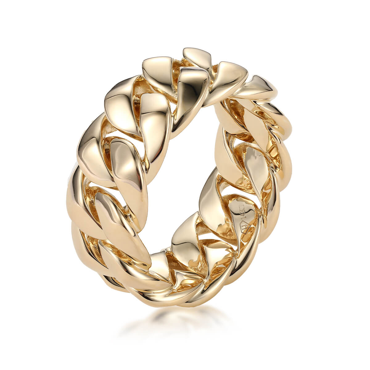 Stretch Miami Cuban Link Ring 10kt, 14kt 18kt Gold Lirys