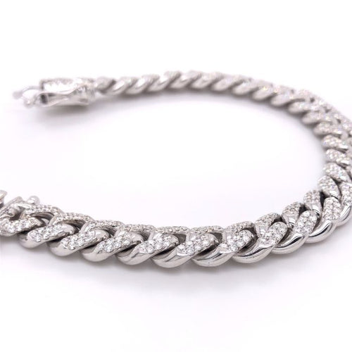 Iced Out 12mm White gold miami cuban link bracelet 12ctw genuine VS diamonds-Miami Cuban Link-lirysjewelry