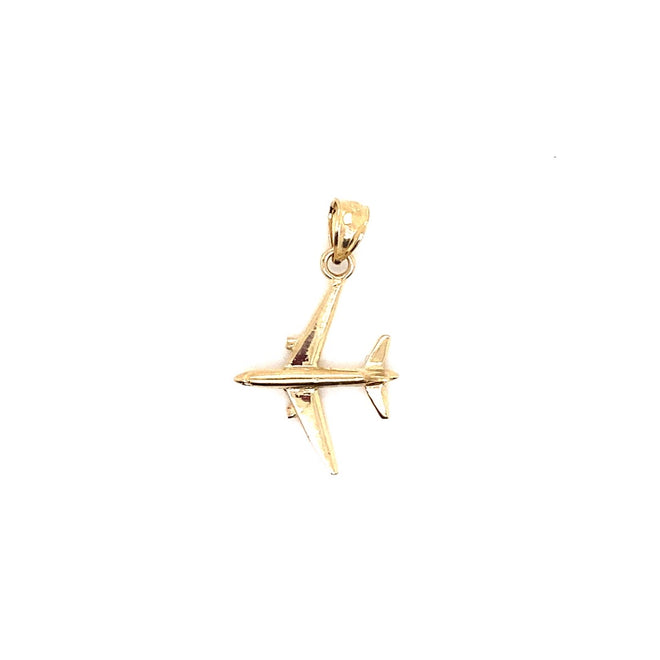 14k solid gold plane 1.8g-pendant charm-lirysjewelry