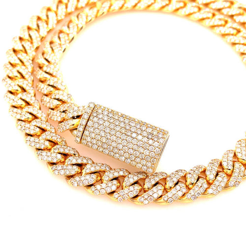 Iced out diamond miami cuban link 10kt gold 9mm 16ctw-Miami Cuban Link-lirysjewelry