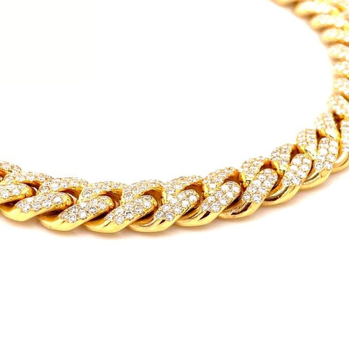 Iced out 9mm Miami cuban link 14kt gold 6.5ctw genuine diamonds-Miami Cuban Link-lirysjewelry