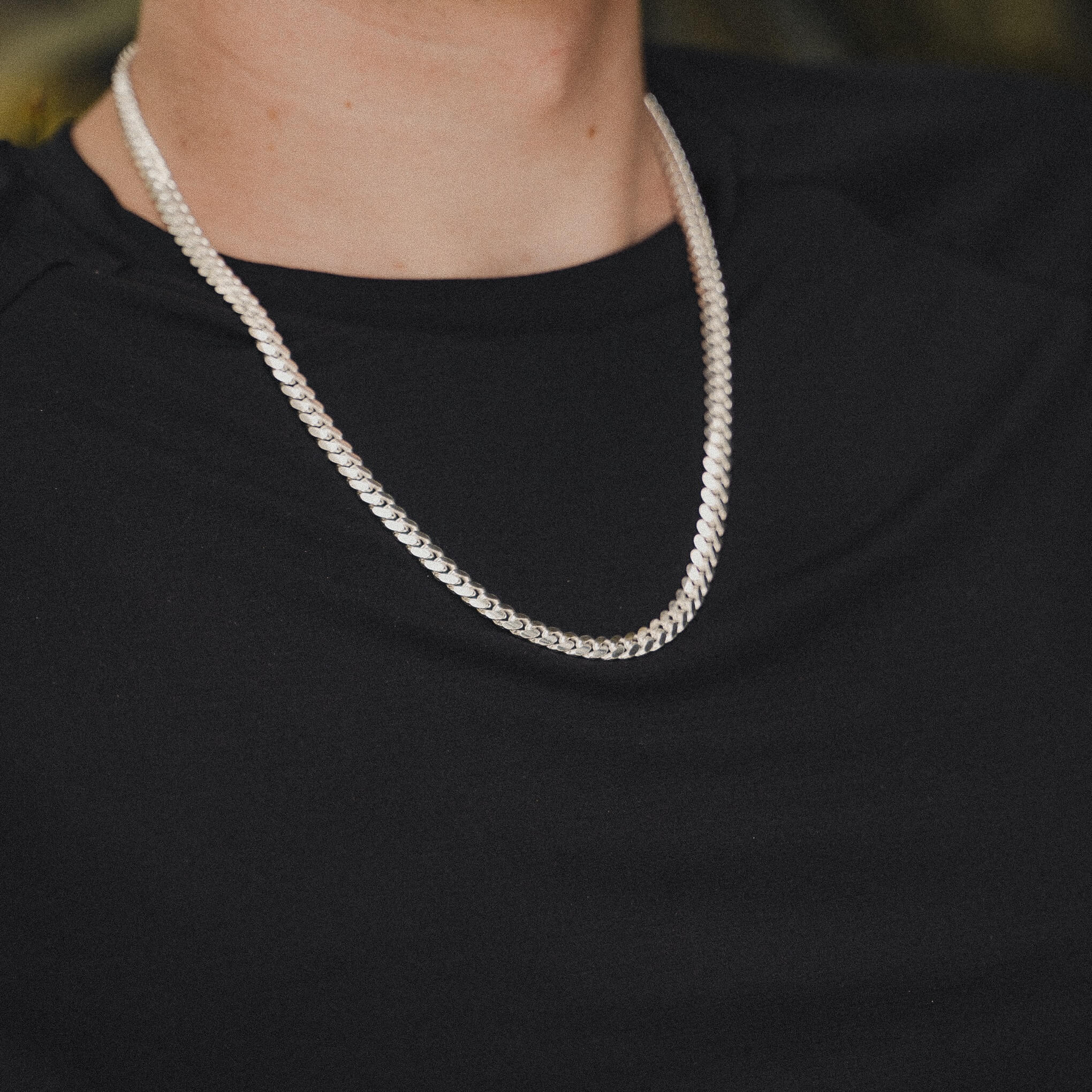 Solid Silver Miami shop Cuban Link Chain 4mm 22 Inches