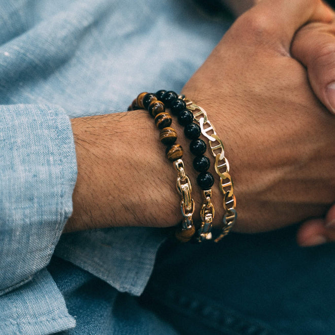 Gold Clasp Bead Bracelet