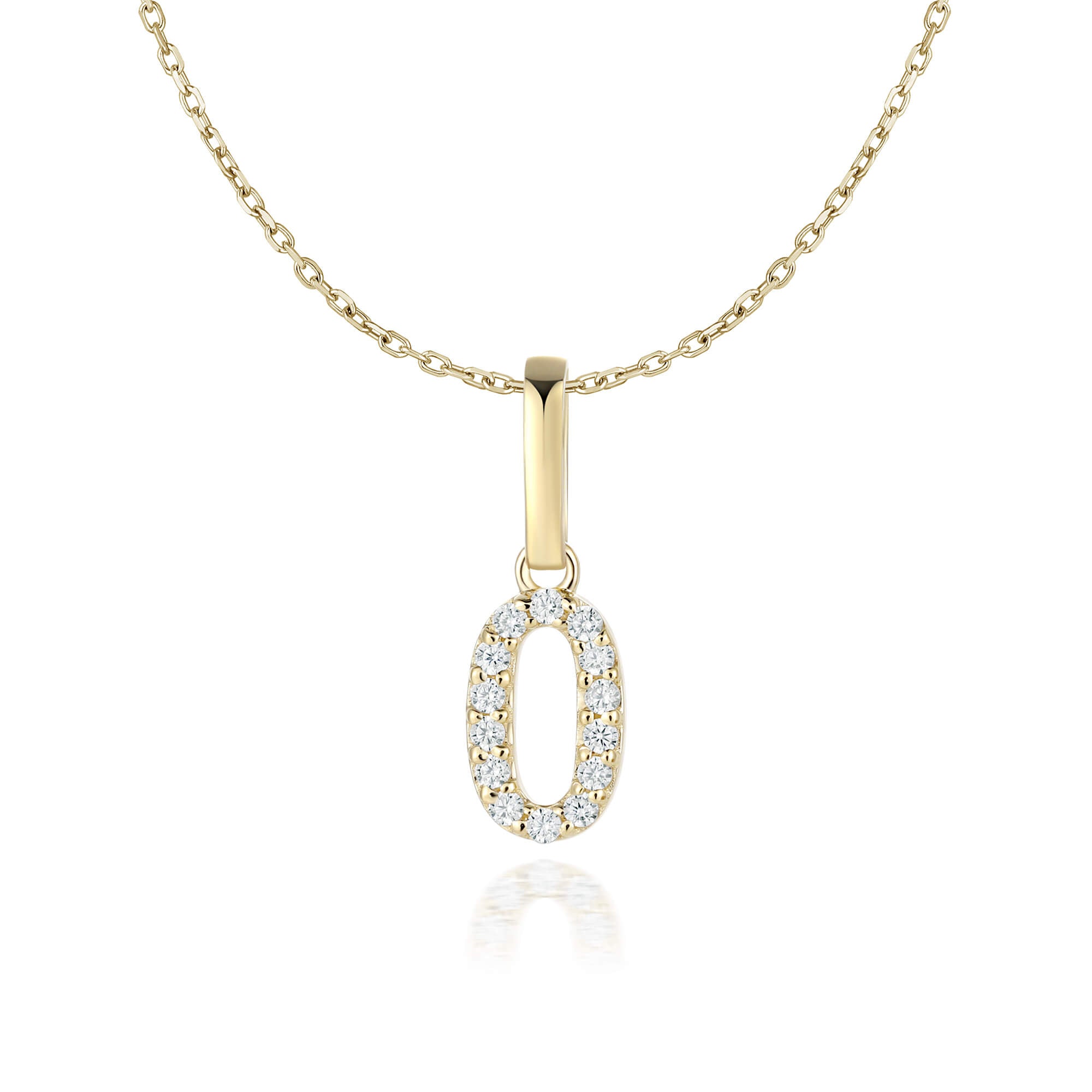 Letter O pendant with diamonds Prime 1