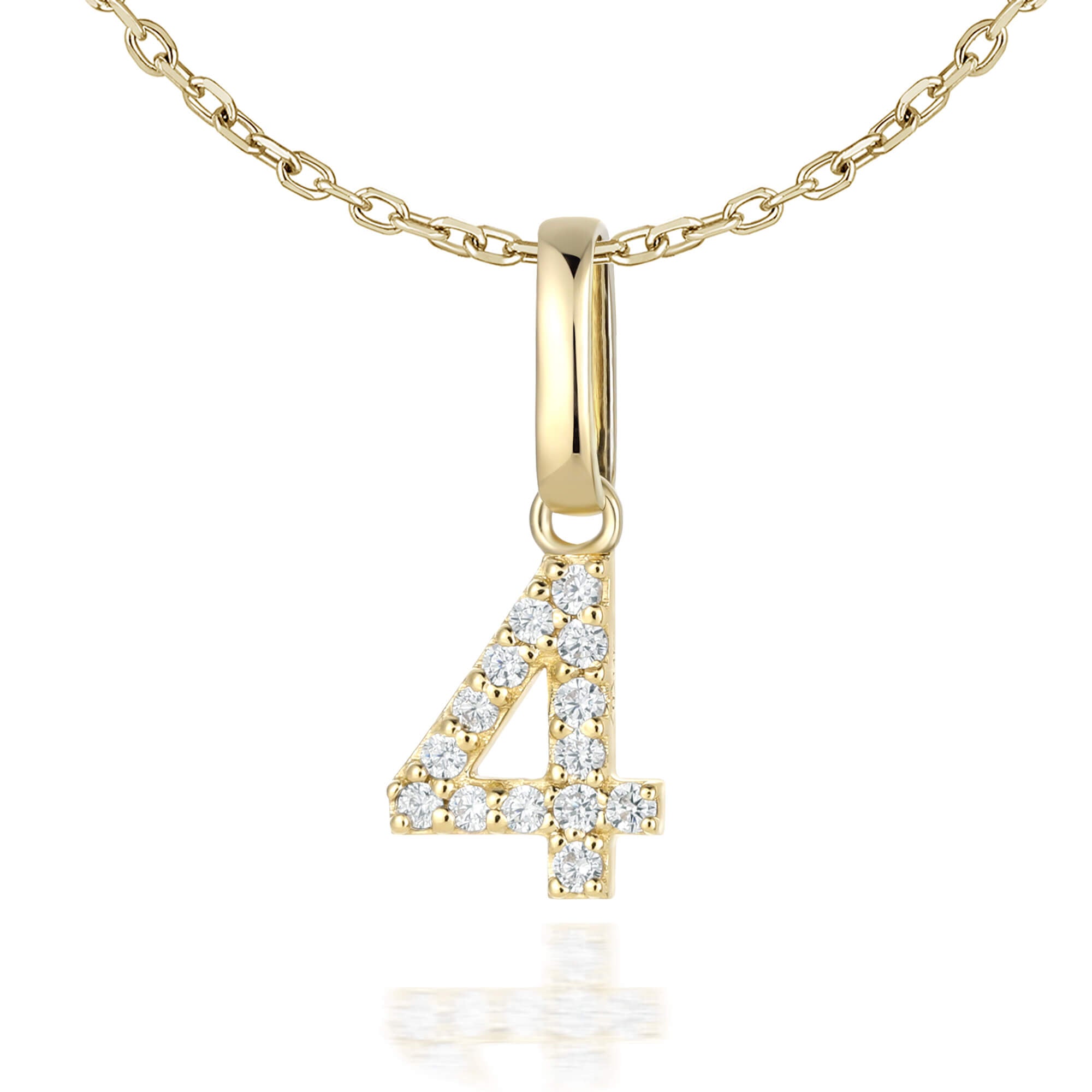 Number 4 deals diamond pendant