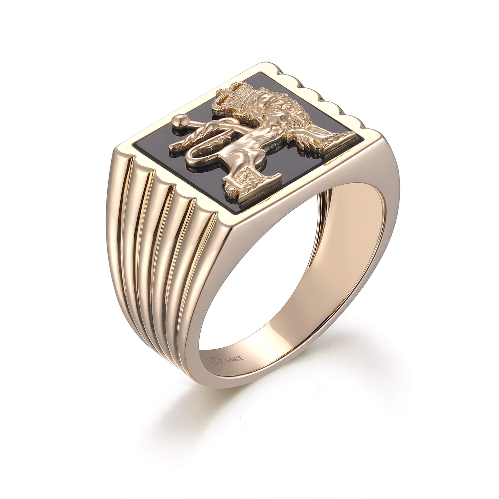 Manufacturer of Gold lion mens ring-mr326 | Jewelxy - 146007