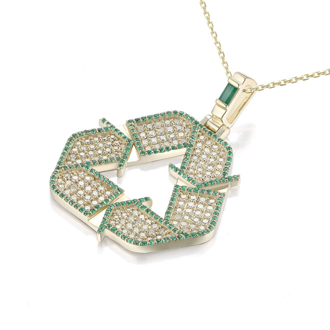 El colgante de reciclaje