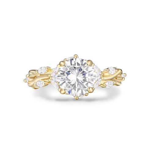 Ethereal Vine Solitaire Ring
