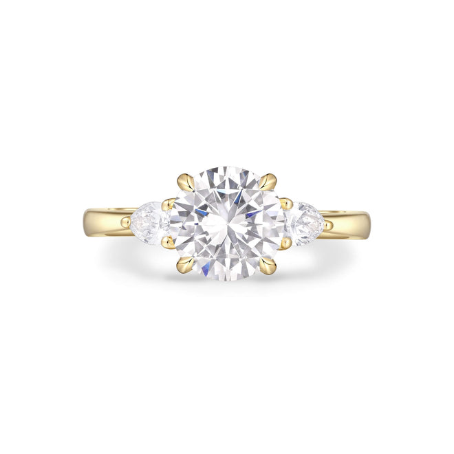 Three Stone Pear Engagement Ring