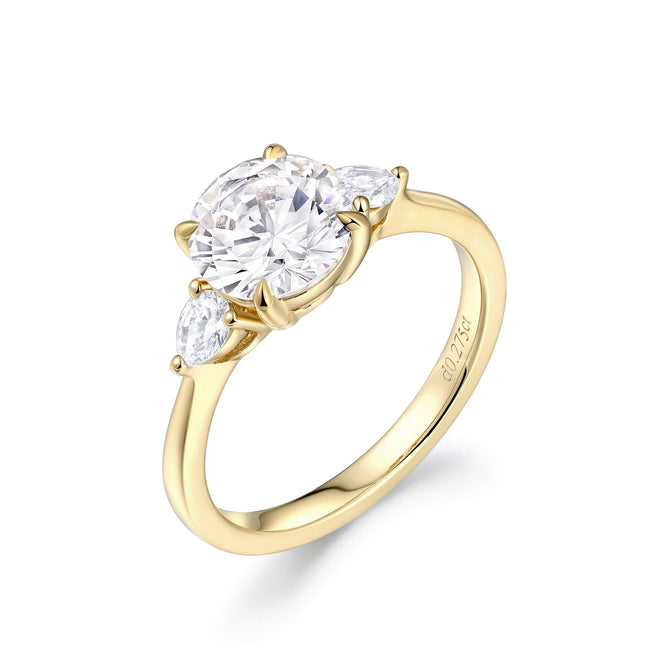 Three Stone Pear Engagement Ring