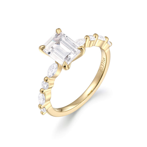 Marquise Accent Solitaire engagement Ring