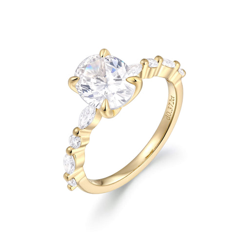 Marquise Accent Solitaire engagement Ring