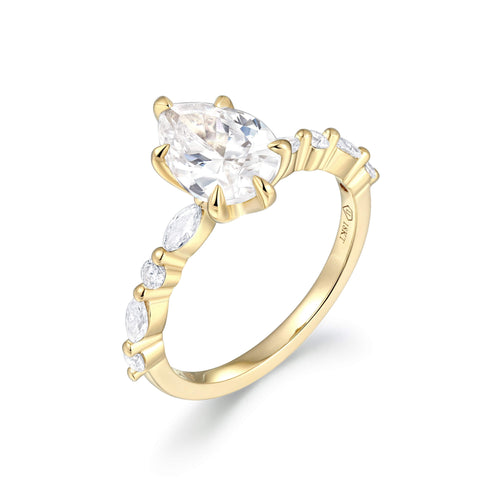 Marquise Accent Solitaire engagement Ring
