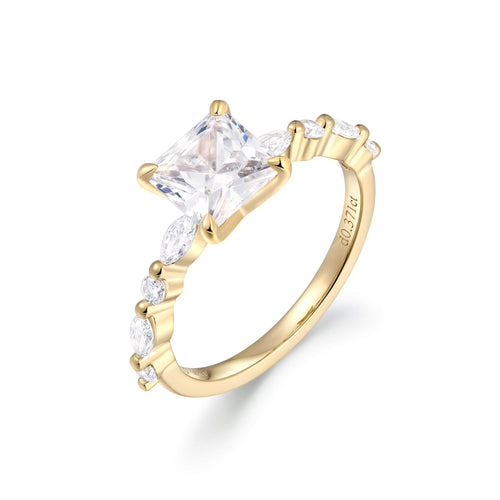 Marquise Accent Solitaire engagement Ring