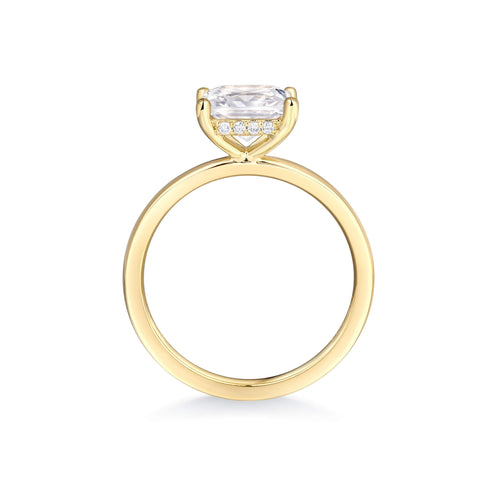 Hidden Halo Flat Band Engagement Ring