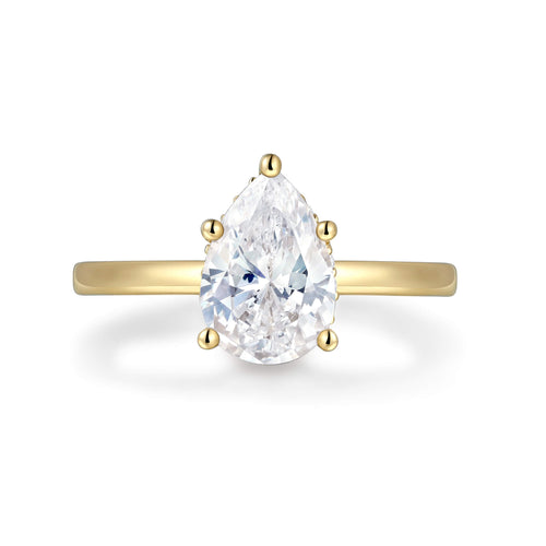 Hidden Halo Flat Band Engagement Ring