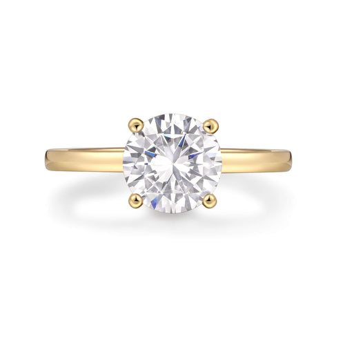 Hidden Halo Flat Band Engagement Ring