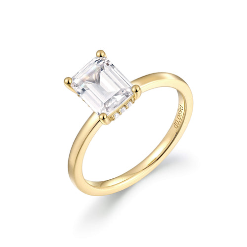 Hidden Halo Flat Band Engagement Ring