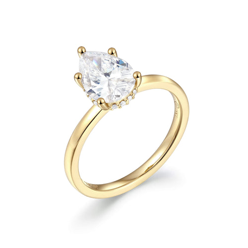 Hidden Halo Flat Band Engagement Ring