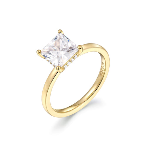 Hidden Halo Flat Band Engagement Ring