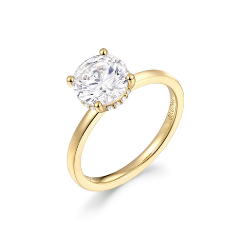 Hidden Halo Flat Band Engagement Ring