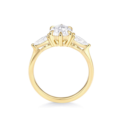 Trinity Pear Accent Engagement Ring
