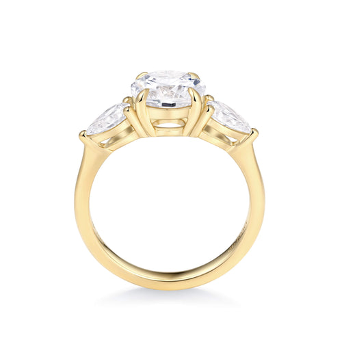 Trinity Pear Accent Engagement Ring
