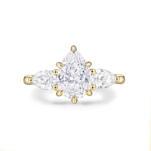 Trinity Pear Accent Engagement Ring