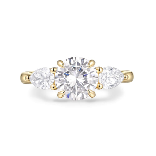 Trinity Pear Accent Engagement Ring