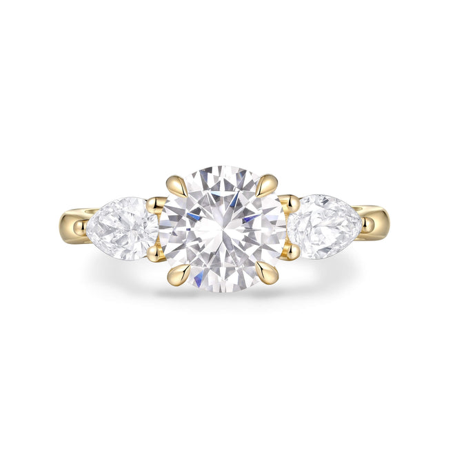 Trinity Pear Accent Engagement Ring