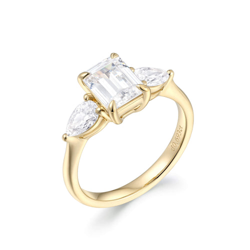 Trinity Pear Accent Engagement Ring