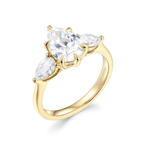 Trinity Pear Accent Engagement Ring