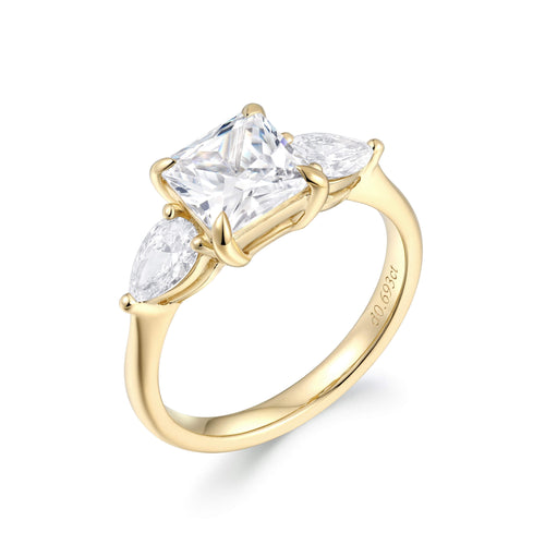 Trinity Pear Accent Engagement Ring