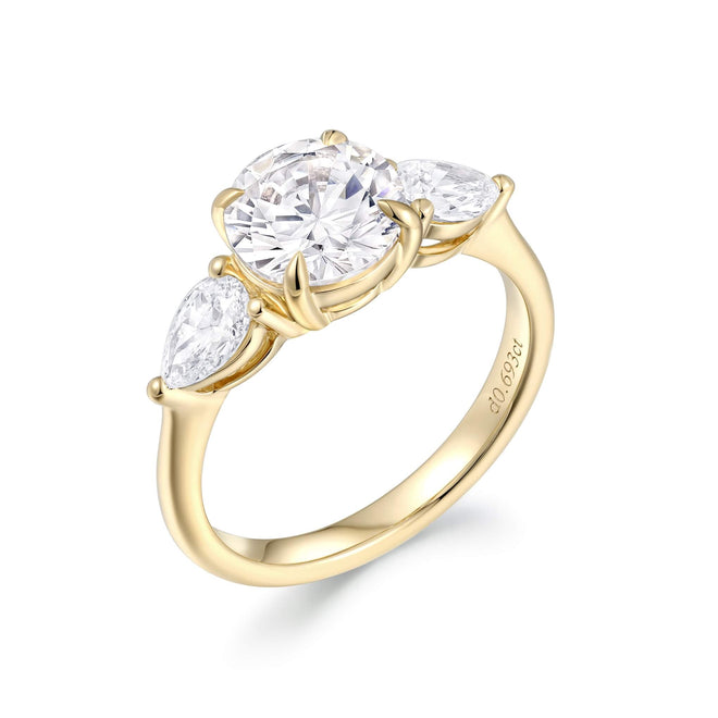 Trinity Pear Accent Engagement Ring