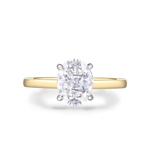 Two-Tone Hidden Halo Engagement Ring