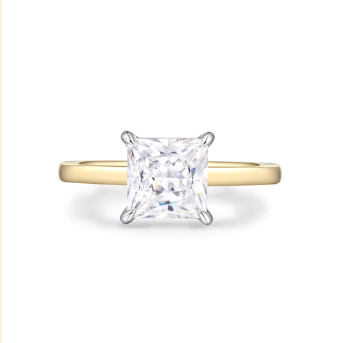 Two-Tone Hidden Halo Engagement Ring