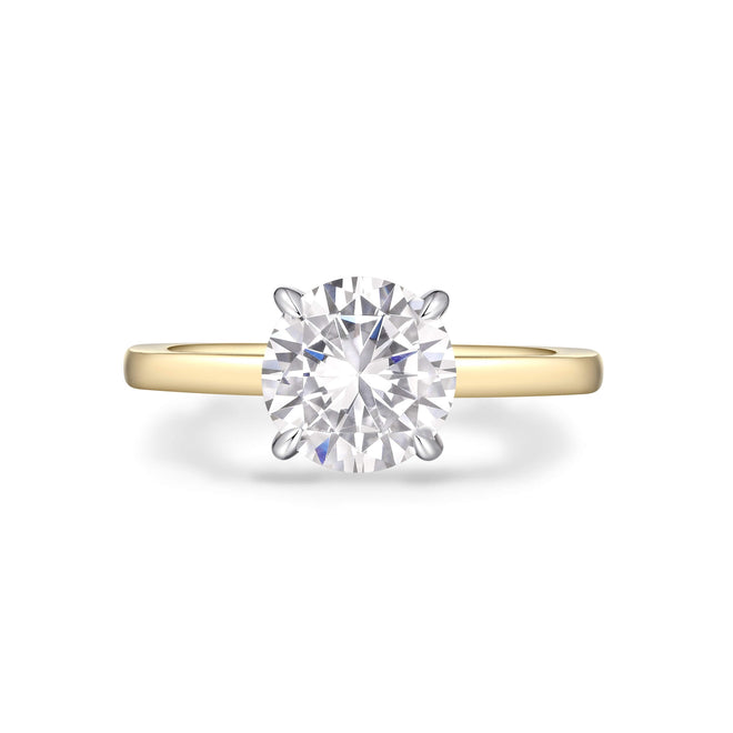 Two-Tone Hidden Halo Engagement Ring