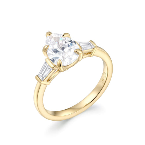 Emerald-Cut Tapered Baguette Engagement Ring