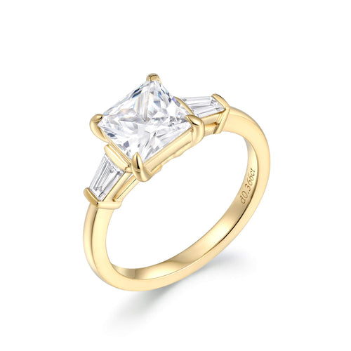Emerald-Cut Tapered Baguette Engagement Ring