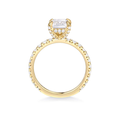 Accent Stones With Hidden Halo Engagement Rings